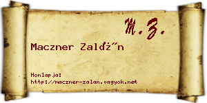 Maczner Zalán névjegykártya