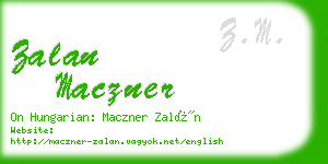 zalan maczner business card